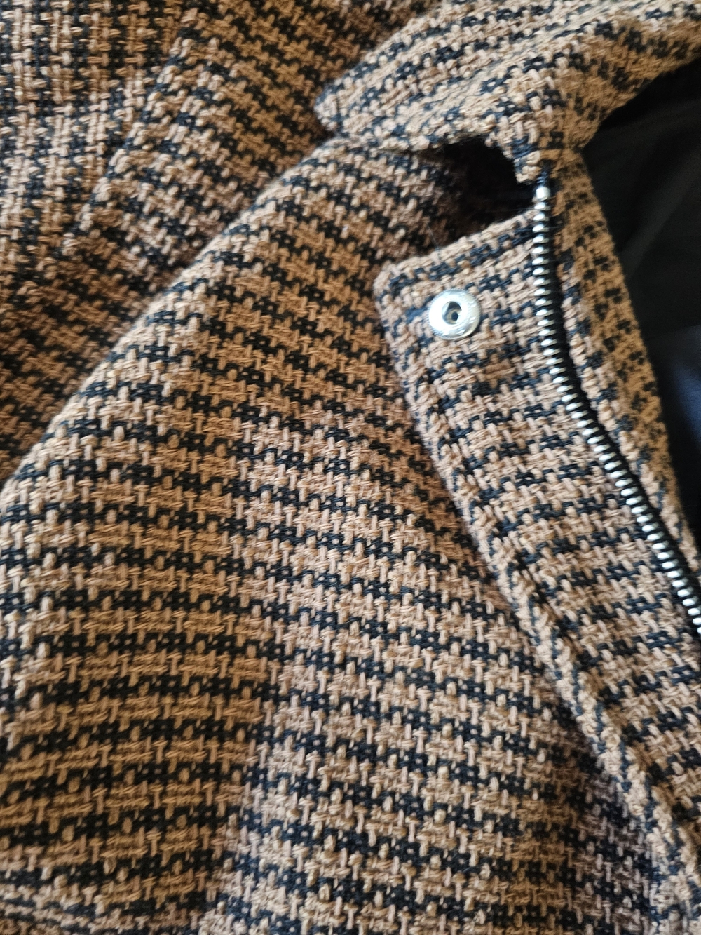 Universal Thread Brown Houndstooth Bomber Jacket - Picture 8 of 9